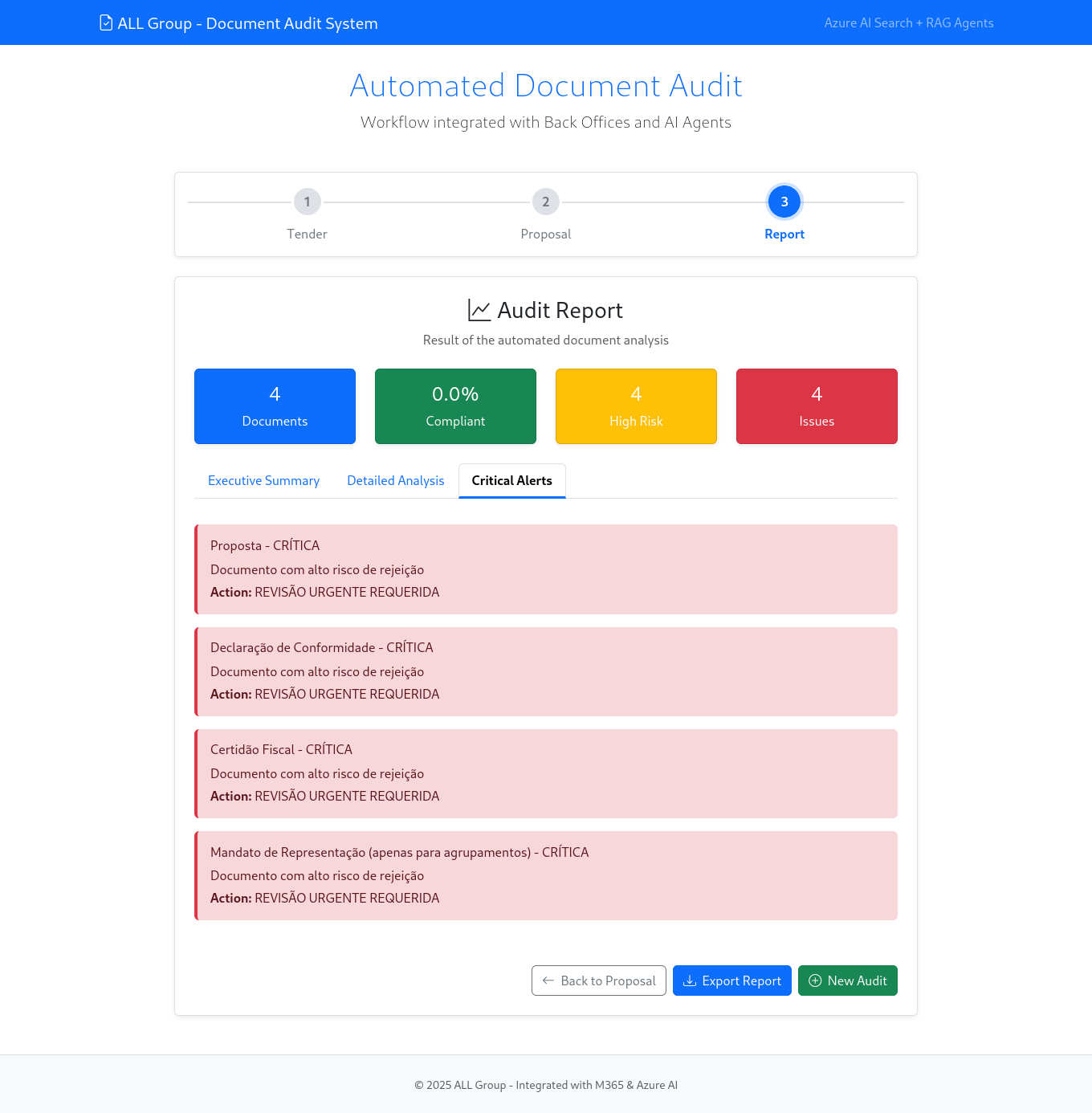 Audit Report Interface